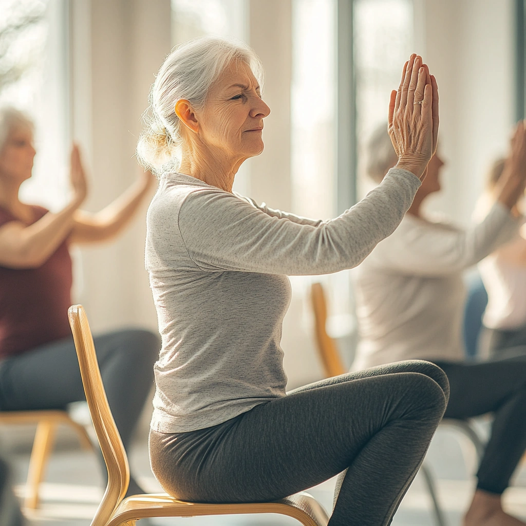 Йога на стільці для людей з обмеженою рухливістю